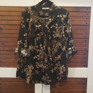 Poema modcloth 2x pussybow blouse